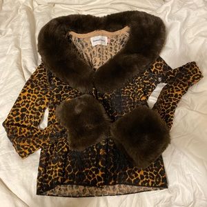 House of sunny fur trim sweater